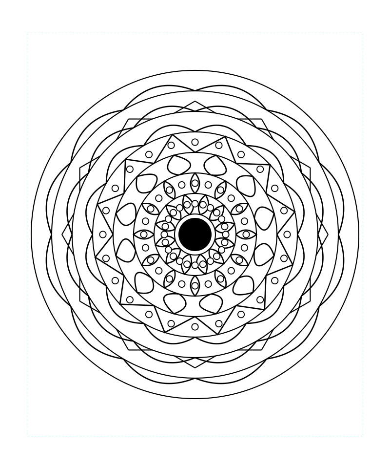Lotus Sacred Geometry Mandala Adult Coloring Page Svg