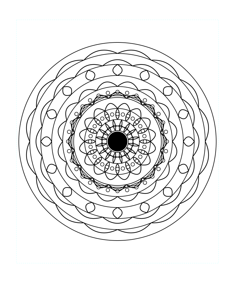 Lotus Sacred Geometry Mandala Detailed Coloring Page