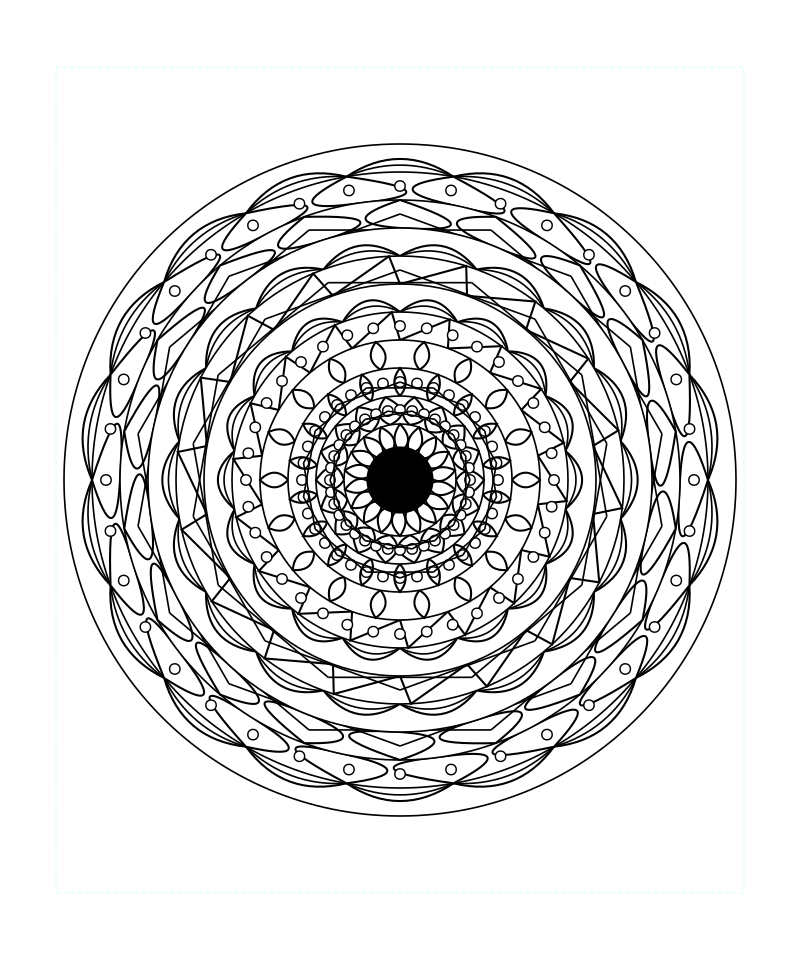 Lotus Sacred Geometry Mandala Intricate Adult Coloring Page