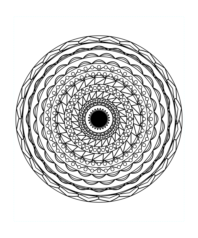 Lotus Sacred Geometry Mandala Intricate Coloring Page