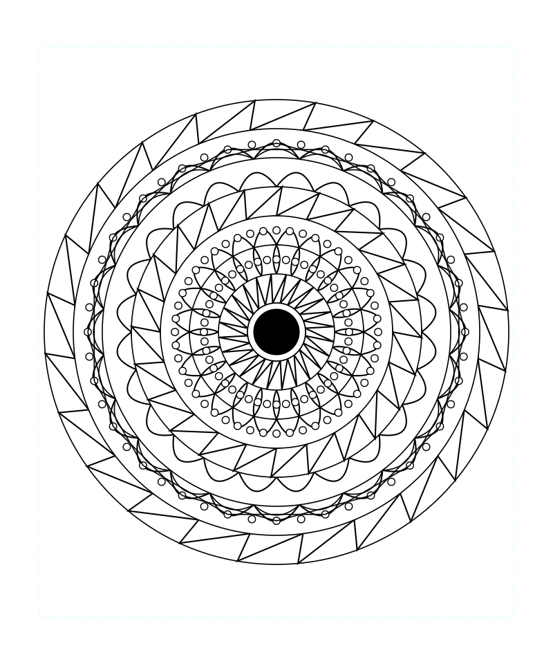 Lotus Sacred Geometry Mandala Meditation Coloring Page Free Svg