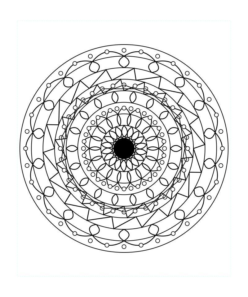 Lotus Sacred Geometry Mandala Mindfulness Coloring Page Download