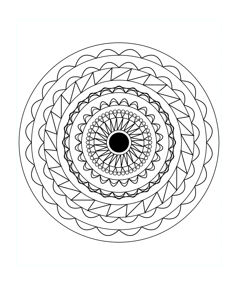 Lotus Sacred Geometry Mandala Mindfulness Coloring Page