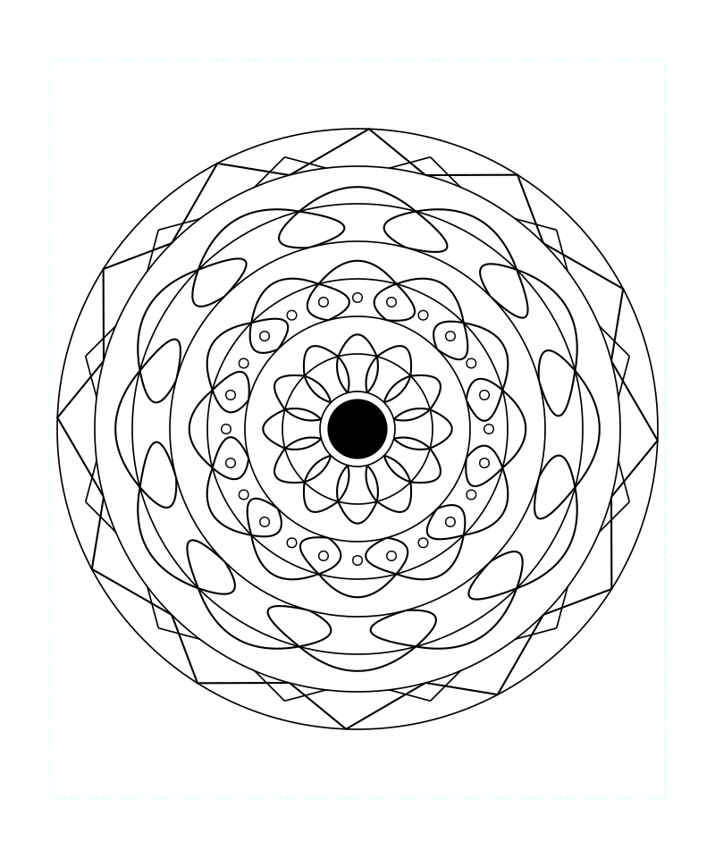 Lotus Sacred Geometry Mandala Printable Coloring Page Svg