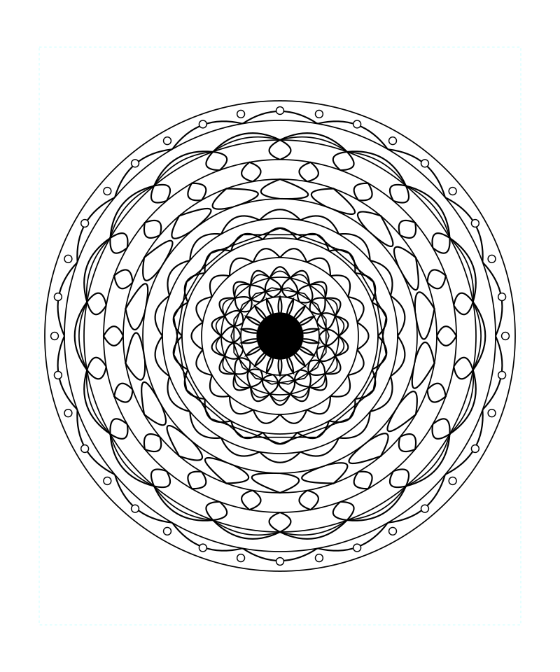 Lotus Sacred Geometry Mandala Relaxation Coloring Page Printable