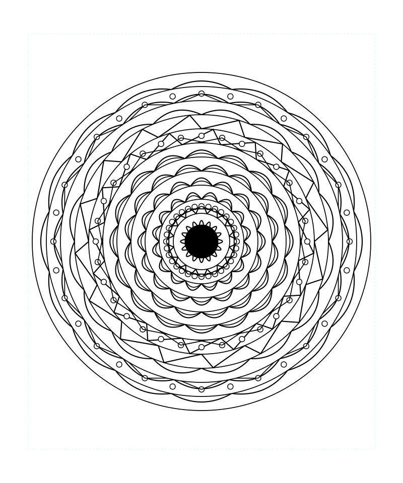 Lotus Sacred Geometry Mandala Relaxing Coloring Page