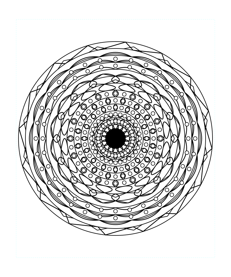 Lotus Sacred Geometry Mandala Stress Relief Coloring Page Printable