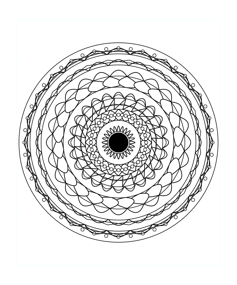 Lotus Star Sacred Geometry Mandala Coloring Page