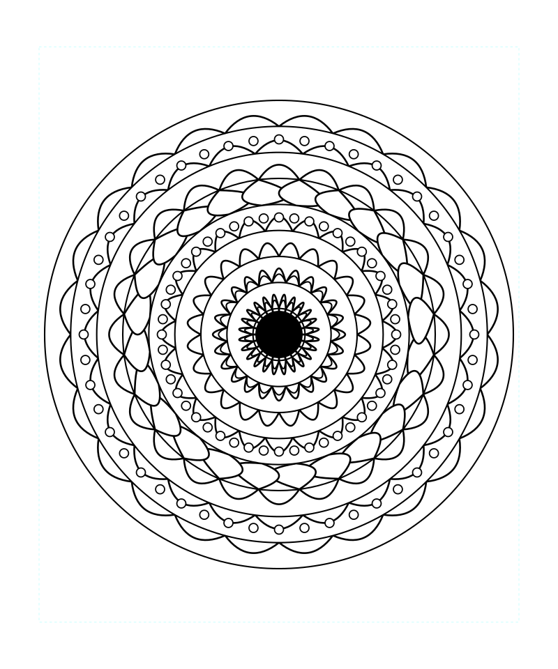 Lunar Sacred Geometry Mandala Coloring Page