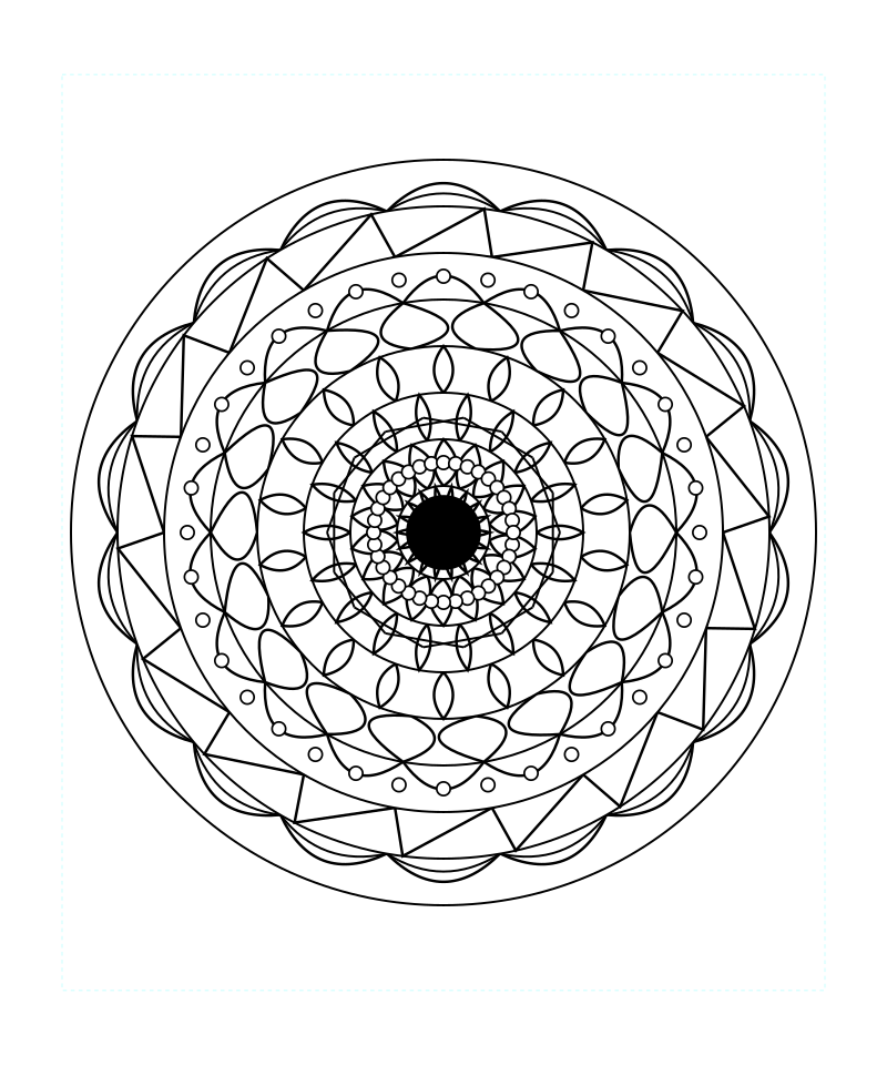 Mandala Sacred Geometry Intricate Coloring Page