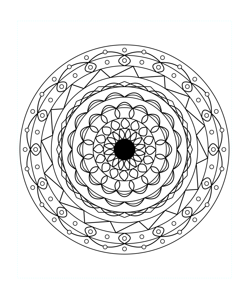 Mandala Sacred Geometry Mindfulness Coloring Page
