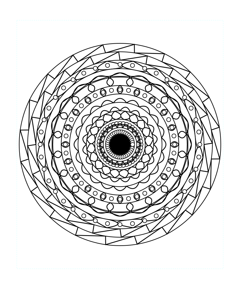 Mandala Sacred Geometry Printable Coloring Page Svg