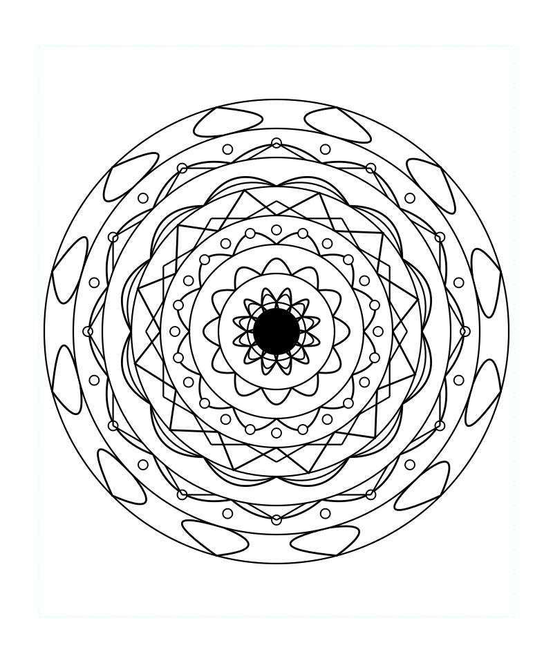 Mystic Flower Sacred Geometry Mandala Coloring Page