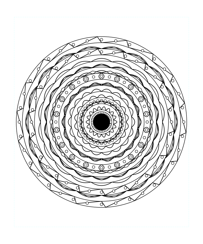 Ornamental Sacred Geometry Mandala Coloring Page