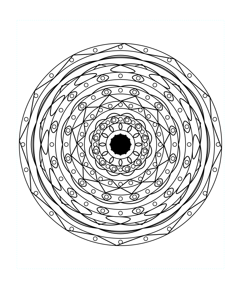 Petal Sacred Geometry Mandala Coloring Page