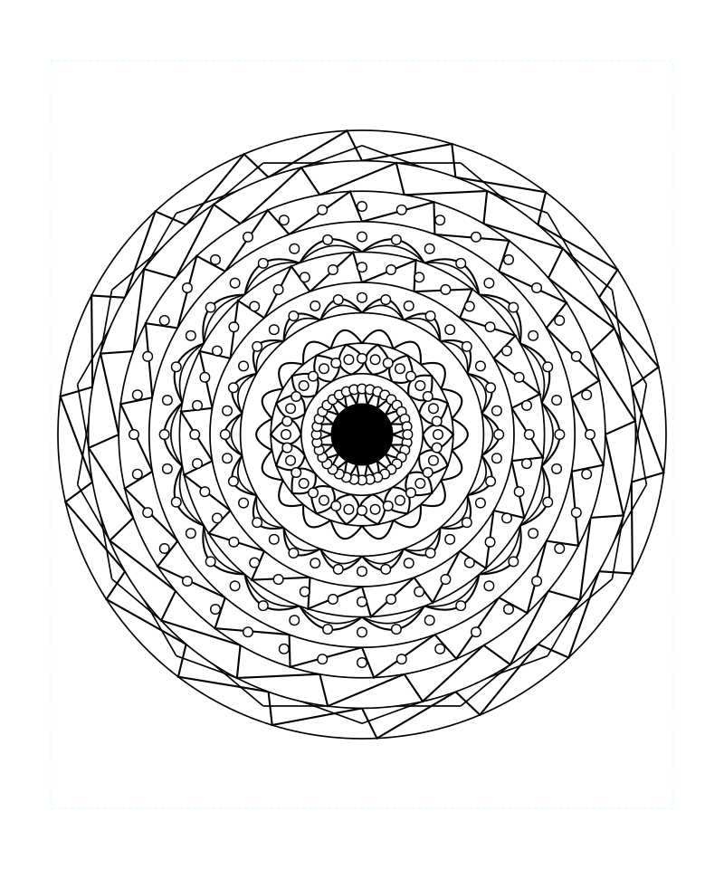 Printable Sacred Geometry Mandala Calm Coloring Page