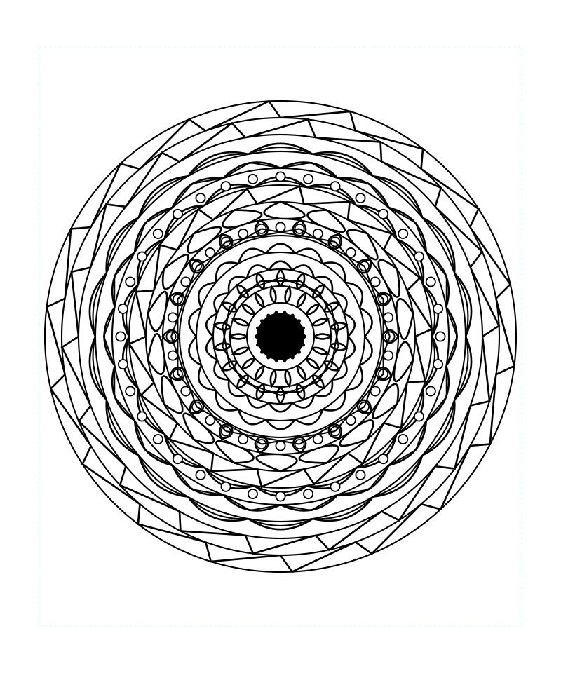 Printable Sacred Geometry Mandala Detailed Coloring Page Svg