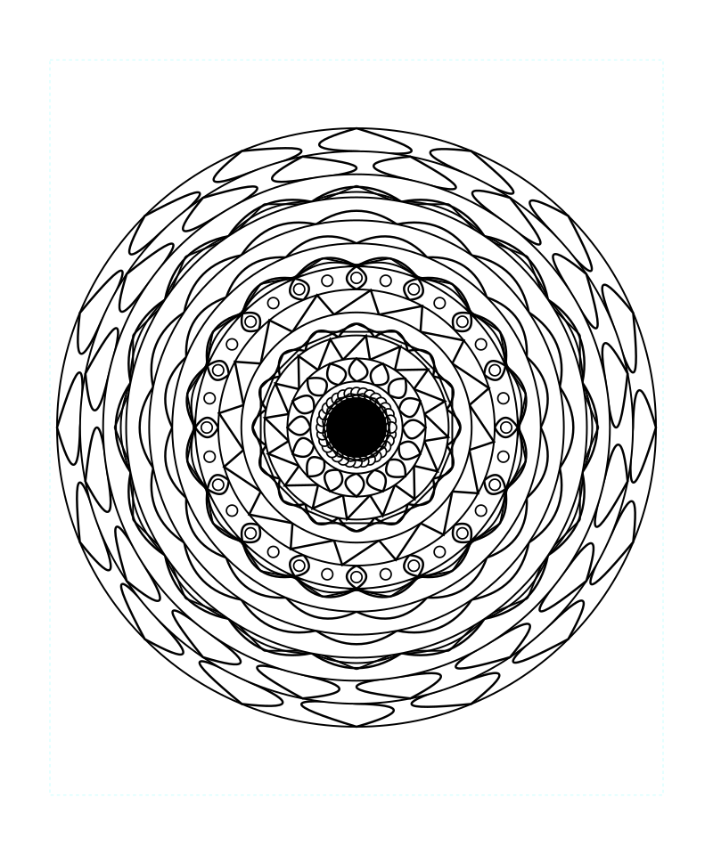 Printable Sacred Geometry Mandala Detailed Coloring Page