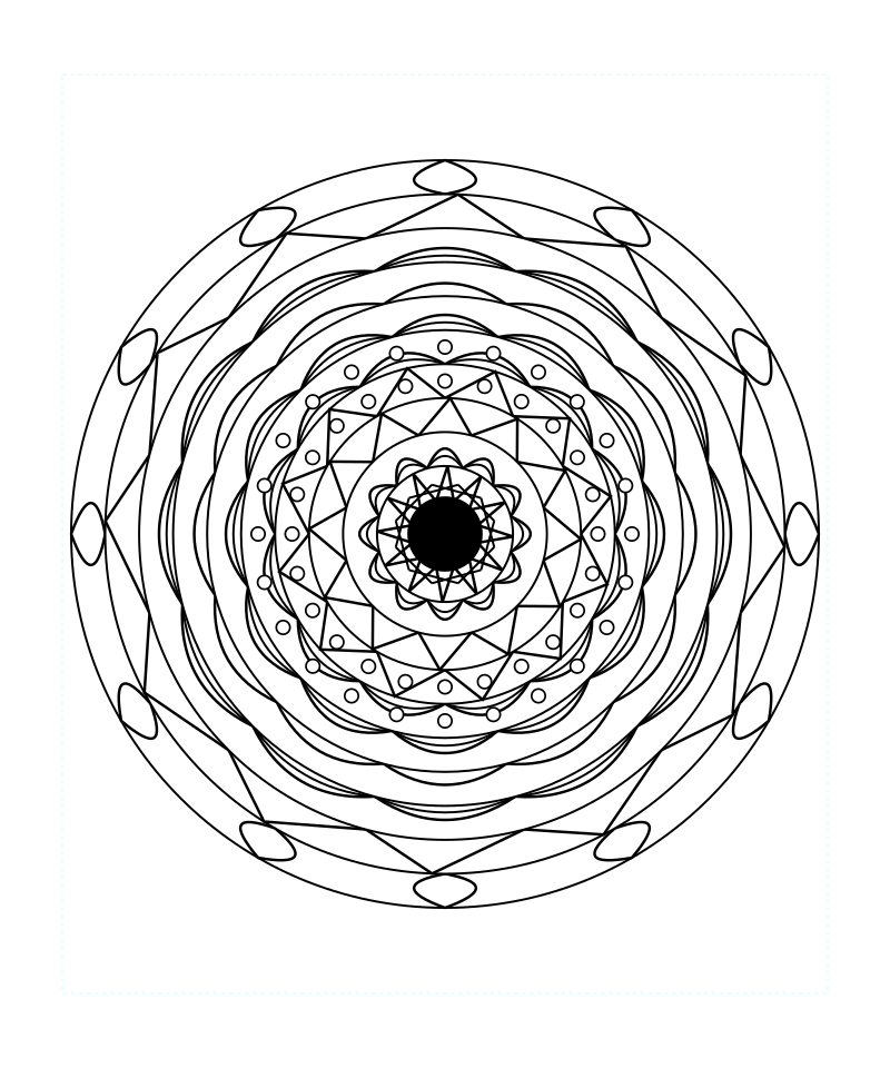 Printable Sacred Geometry Mandala Mindfulness Coloring Page