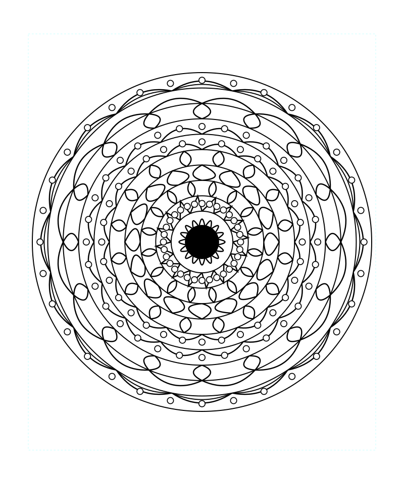 Printable Sacred Geometry Mandala Relaxing Coloring Page