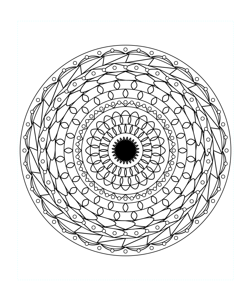Printable Sacred Geometry Mandala Stress Relief Coloring Page