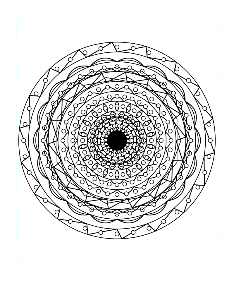 Printable Sacred Geometry Mandala Therapy Coloring Page