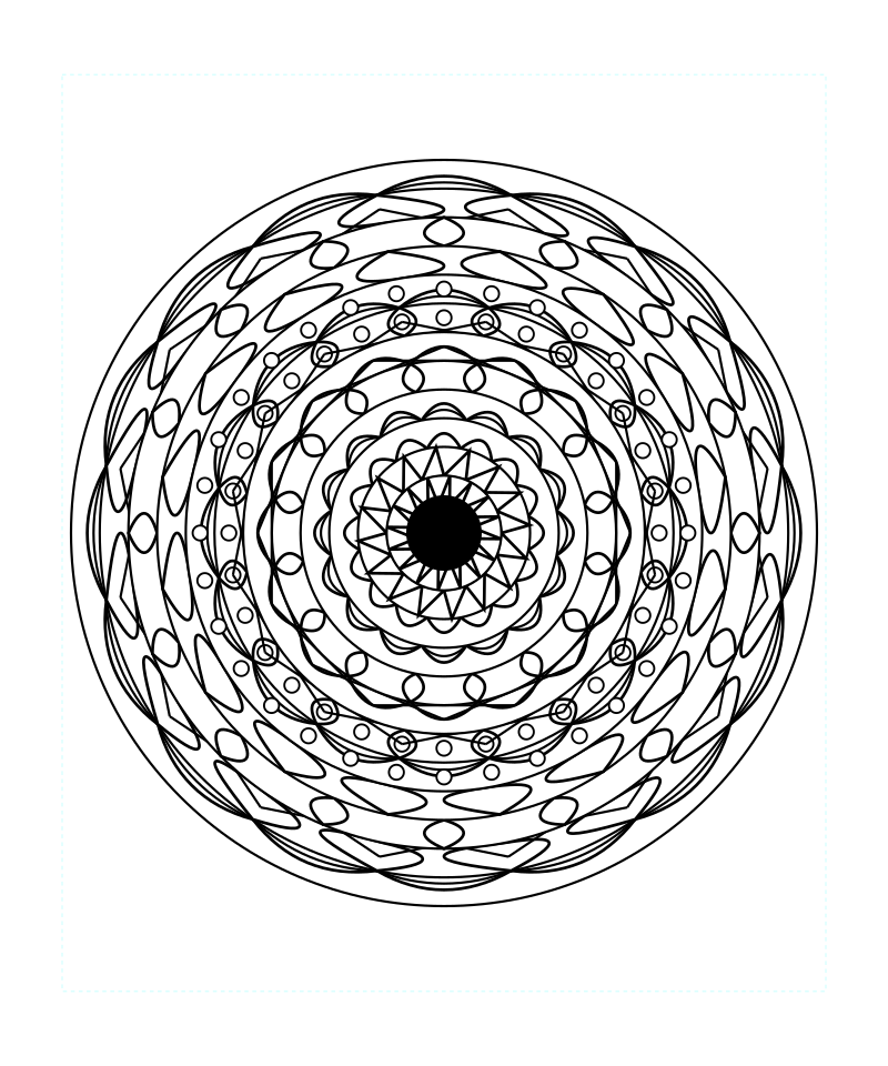 Radiant Calm Geometry Mandala Coloring Page