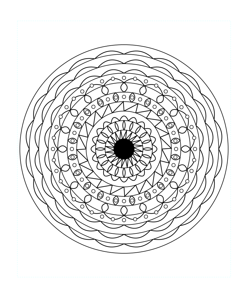 Radiant Core Sacred Geometry Mandala Coloring Page