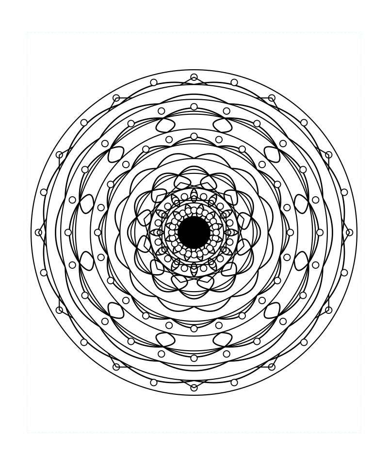 Radiant Cosmic Geometry Mandala Coloring Page