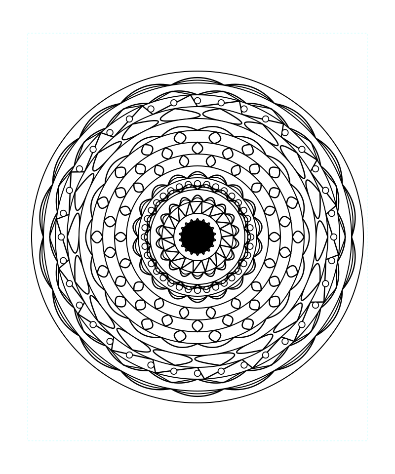 Radiant Crystal Geometry Mandala Coloring Page