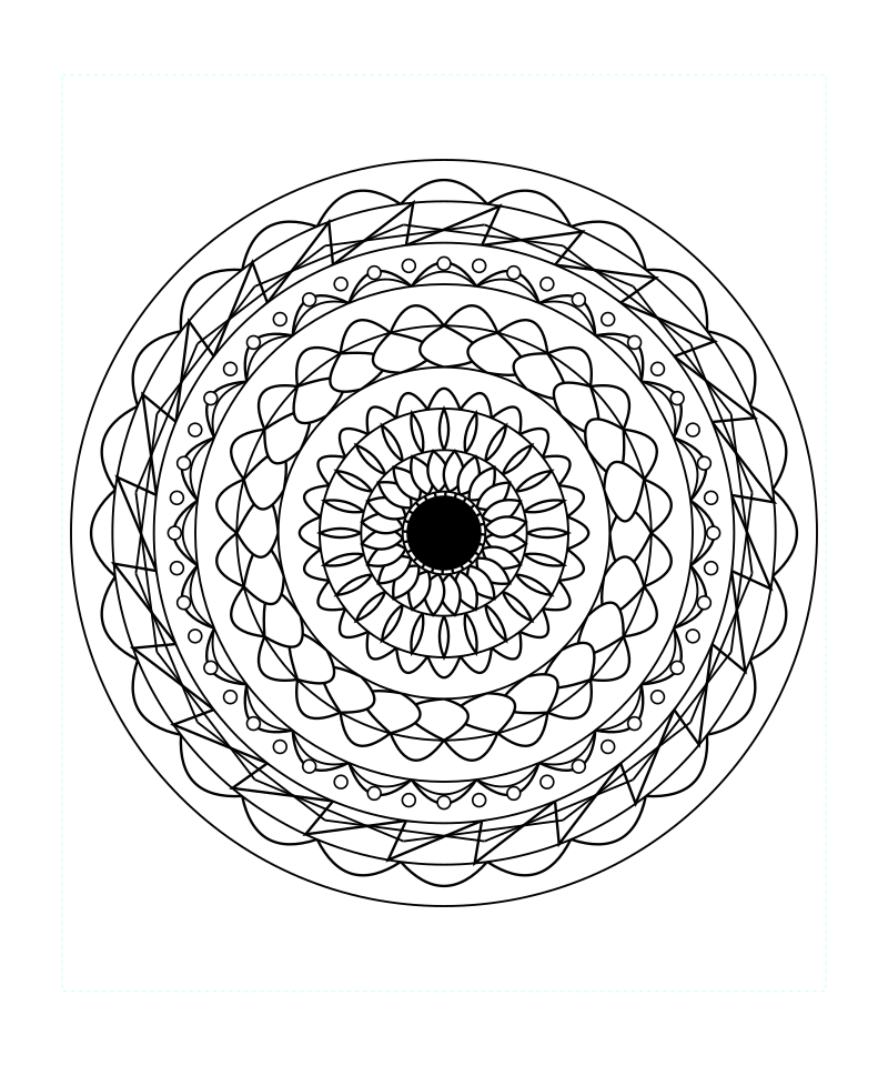 Radiant Divine Geometry Mandala Coloring Page