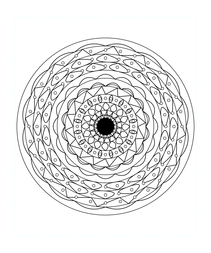 Radiant Energy Geometry Mandala Coloring Page