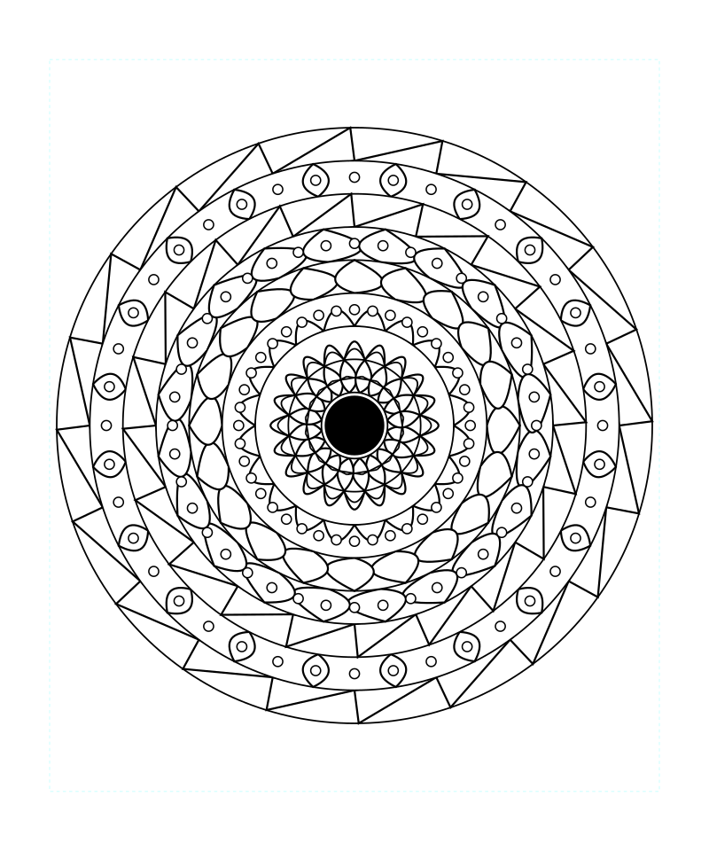 Radiant Floral Geometry Mandala Coloring Page