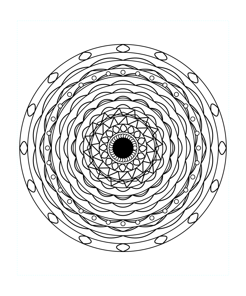 Radiant Galaxy Geometry Mandala Coloring Page