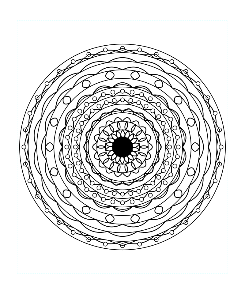 Radiant Light Geometry Mandala Coloring Page