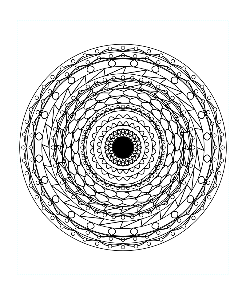 Radiant Lotus Geometry Mandala Coloring Page