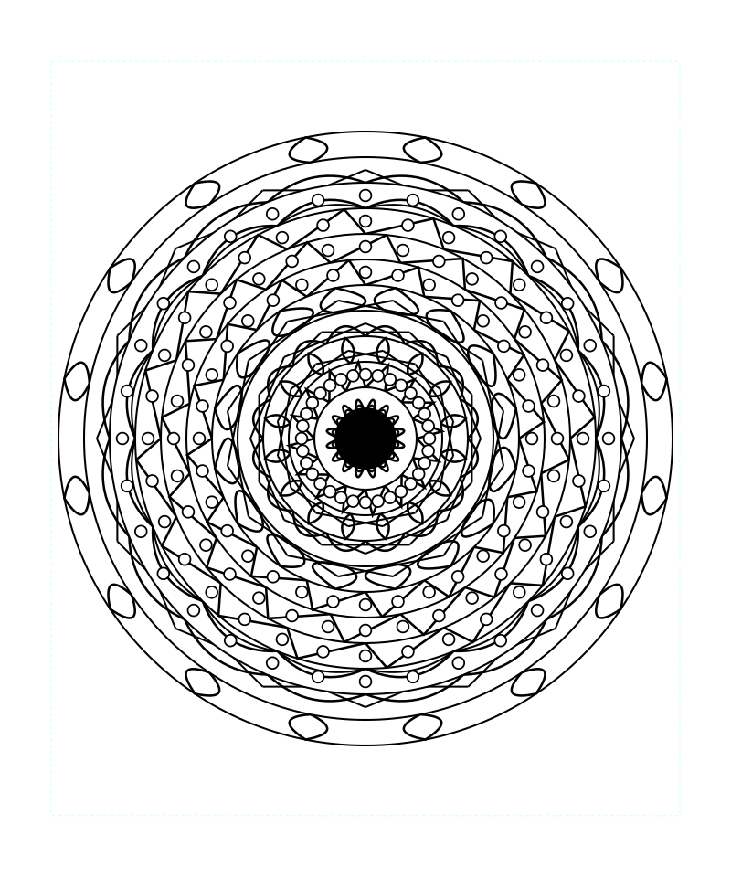 Radiant Peace Geometry Mandala Coloring Page
