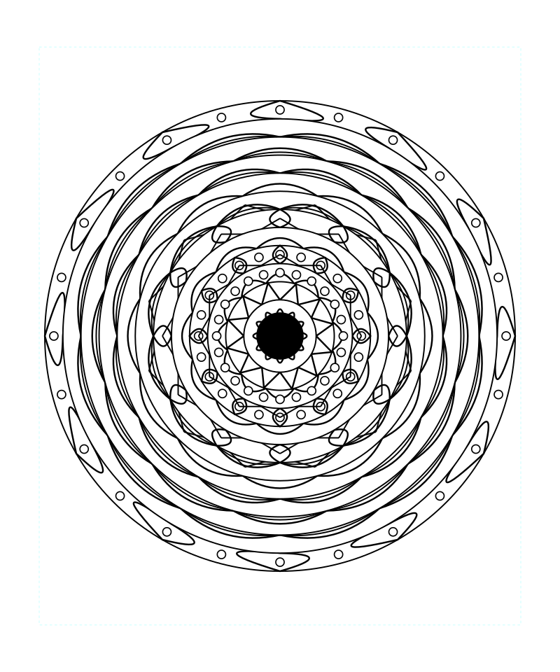 Radiant Serenity Geometry Mandala Coloring Page
