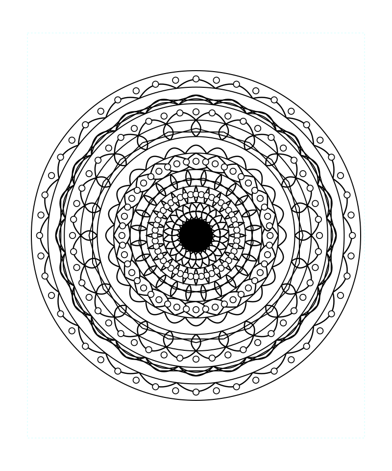 Radiant Temple Geometry Mandala Coloring Page