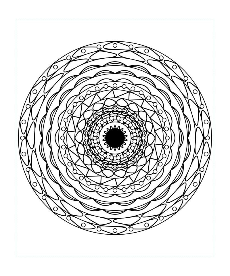 Sacred Aura Flower Mandala Coloring Page
