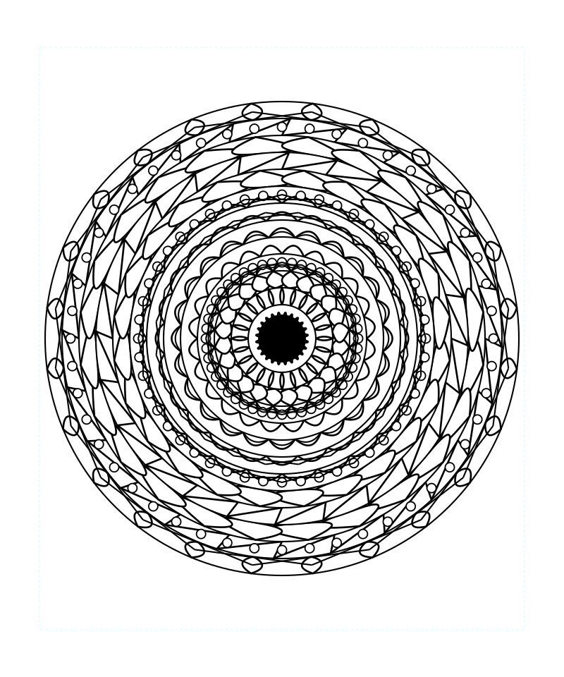 Sacred Aura Geometry Mandala Coloring Page