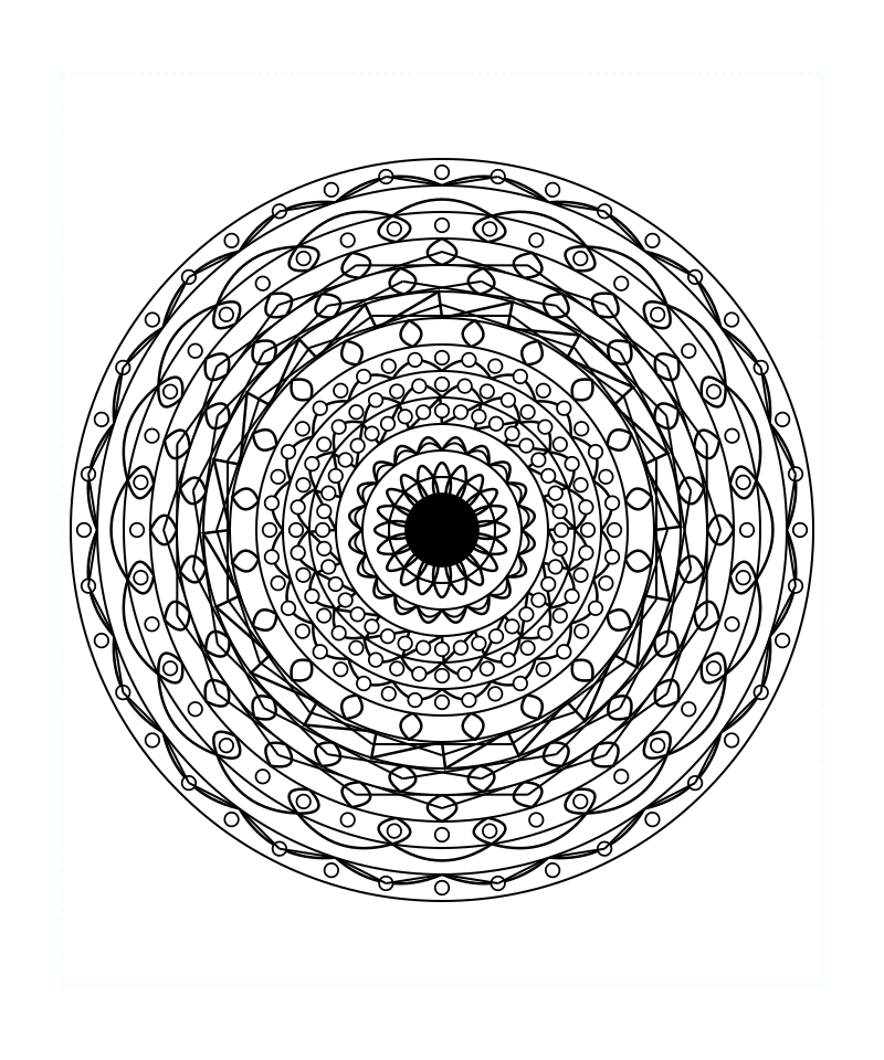 Sacred Aura Geometry Pattern Coloring Page