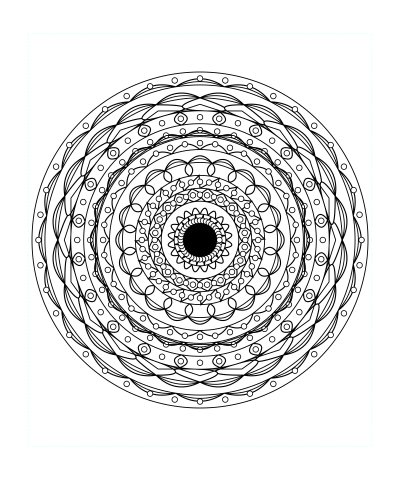 Sacred Aura Symmetry Mandala Coloring Page