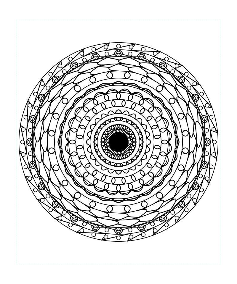 Sacred Balance Circle Mandala Coloring Page