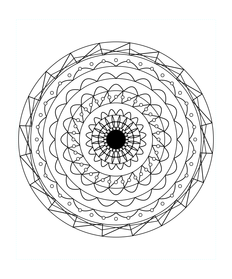 Sacred Balance Flower Mandala Coloring Page