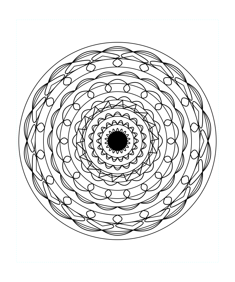 Sacred Balance Geometry Mandala Coloring Page