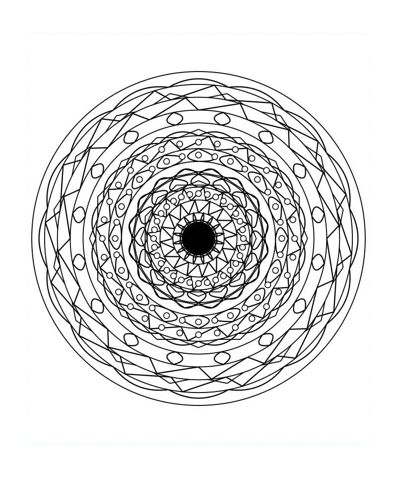 Sacred Balance Symmetry Mandala Coloring Page