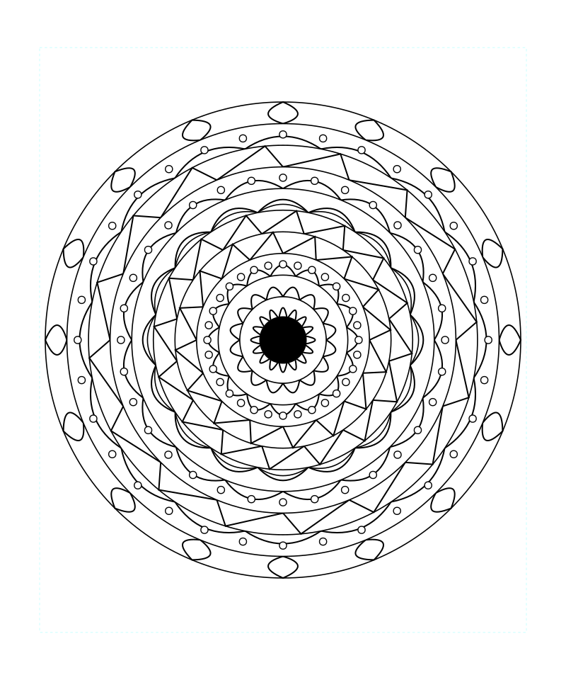 Sacred Bloom Geometry Mandala Coloring Page