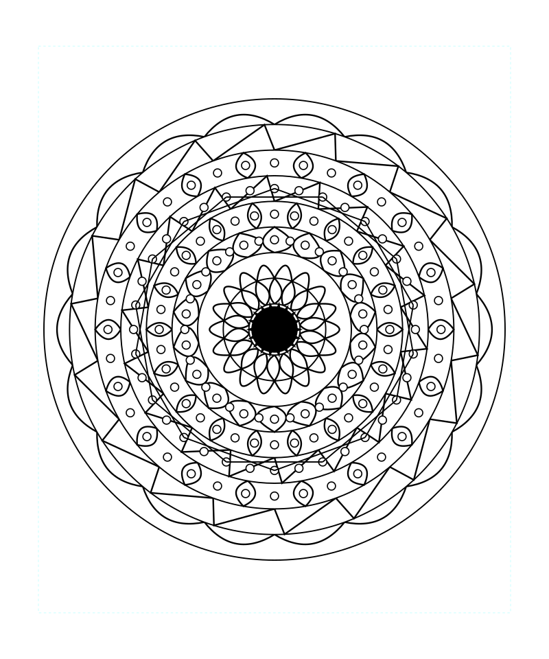 Sacred Calm Flower Mandala Coloring Page