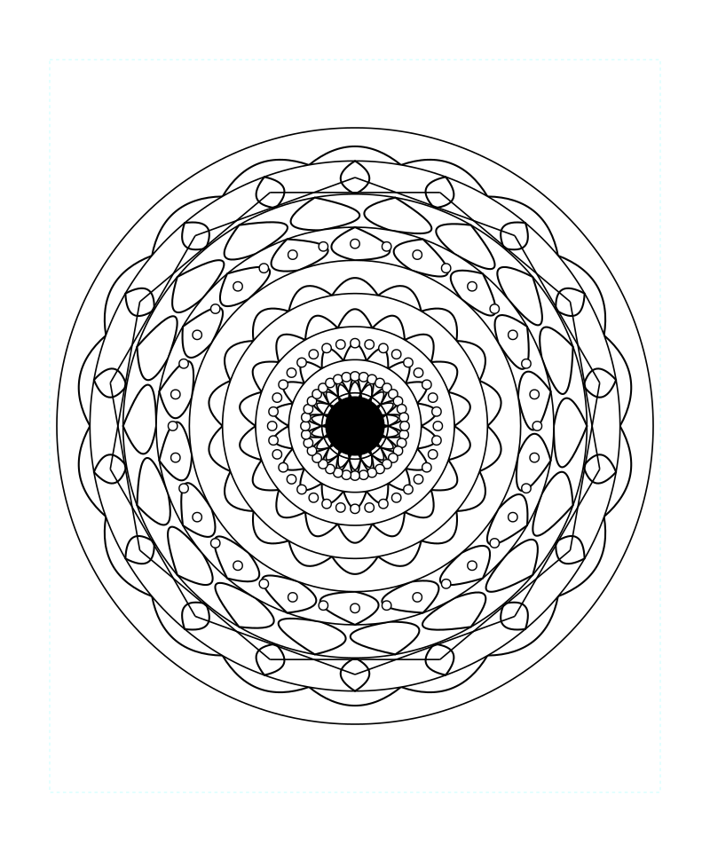 Sacred Calm Geometry Pattern Coloring Page